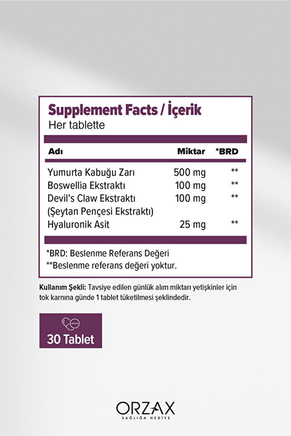 Orzax Cosakondrin Nem 30 Tablet