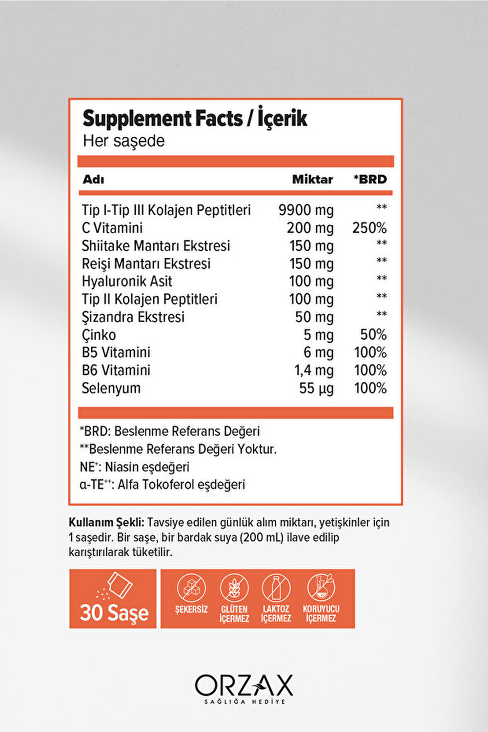 Orzax Day2Day The Collagen Mushroom Glow 30 Saşe