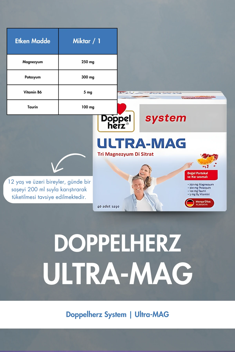Doppelherz System Ultra-MAG Magnezyum 40 Saşe