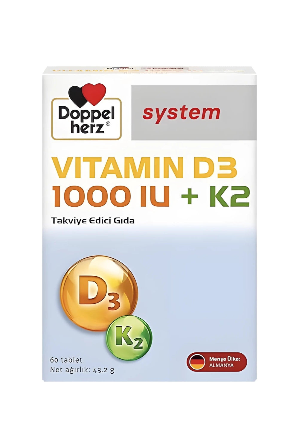 Doppelherz System Vitamin D3 & K2 60 Tablet