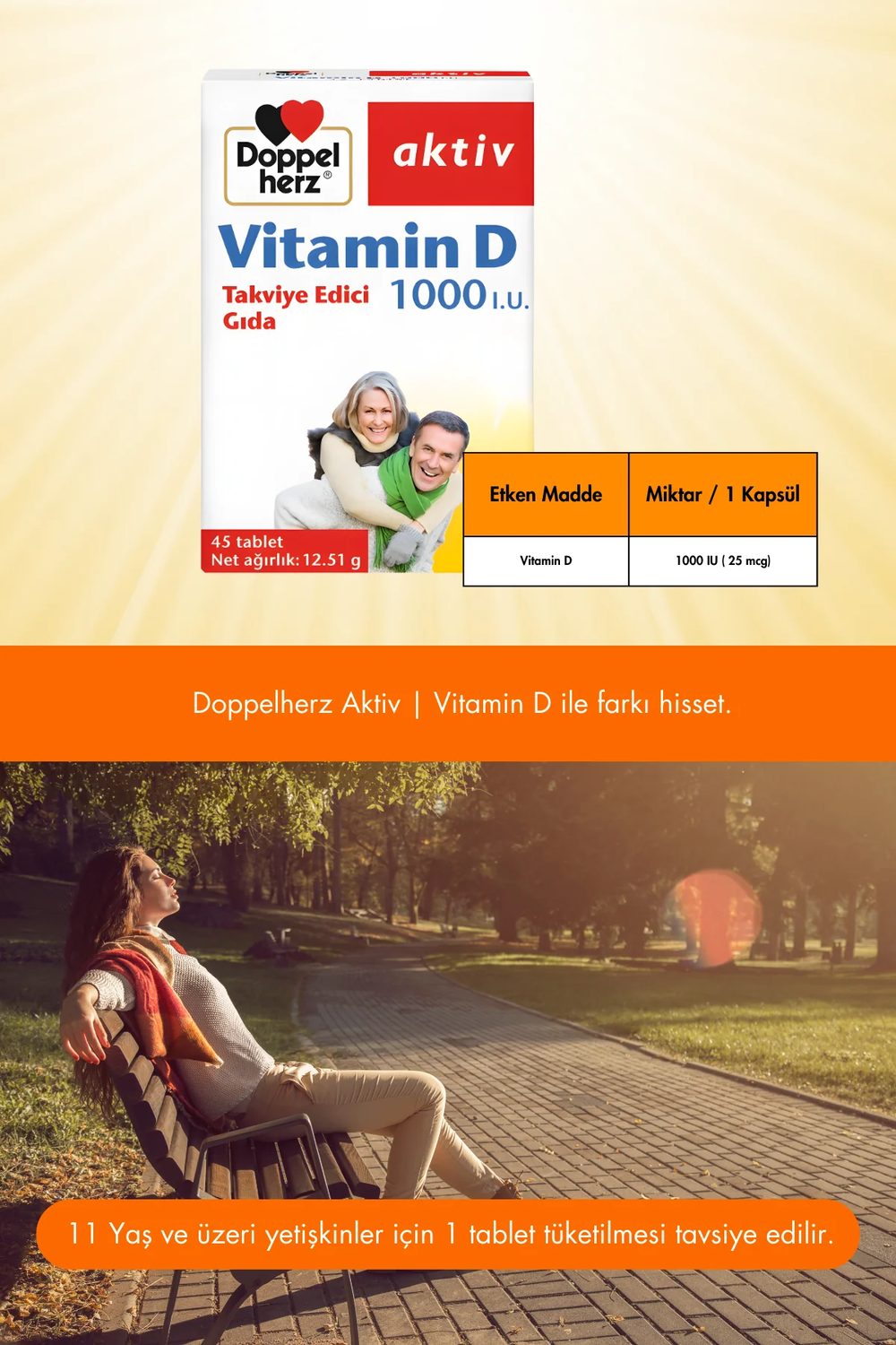 Doppelherz Vitamin D 1000 IU 45 Tablet