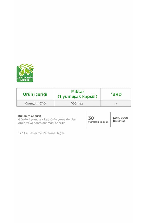 Dynavit Coenzyme Q-10 100 mg 30 Kapsül