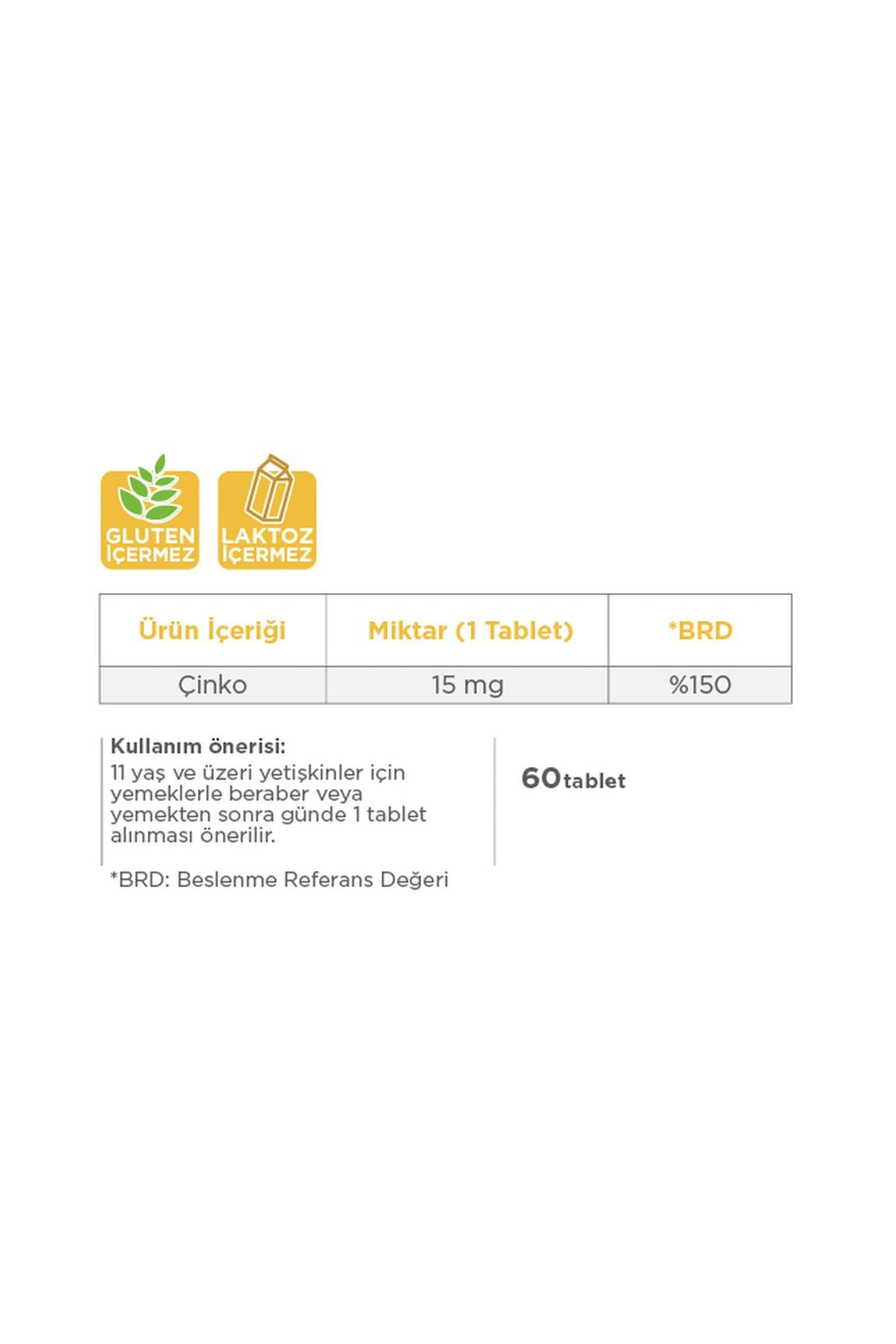 Dynavit Çinko Pikolinat 15 mg 60 Tablet