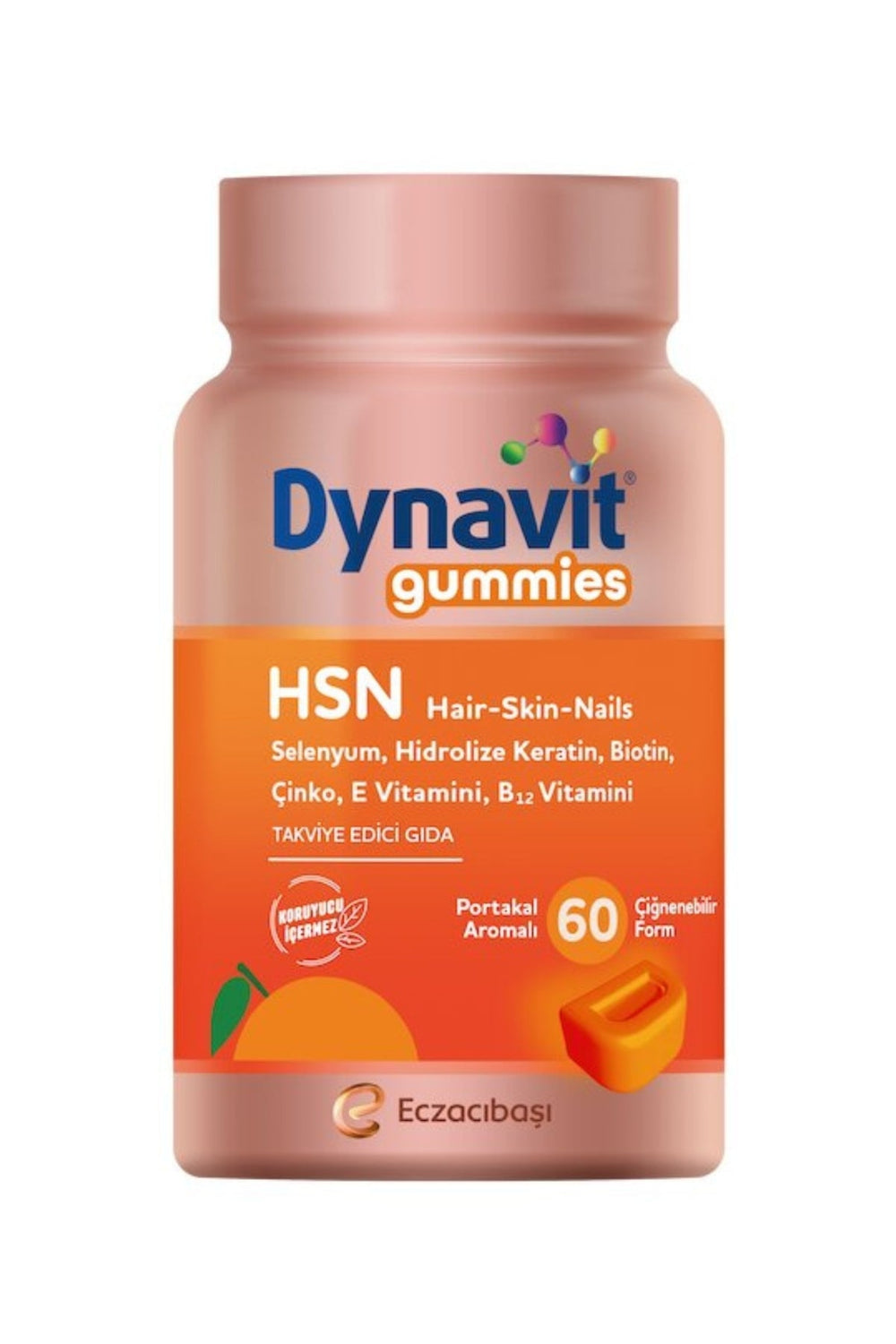 Dynavit Gummies HSN Hair-Skin-Nails 60 Çiğnenebilir Form