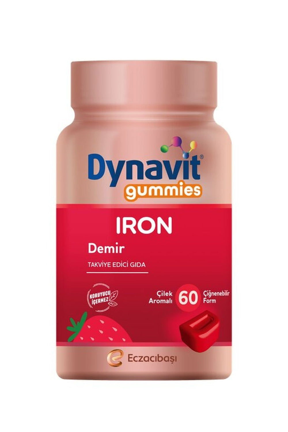 Dynavit Gummies Iron 8,5 mg 60 Çiğnenebilir Form