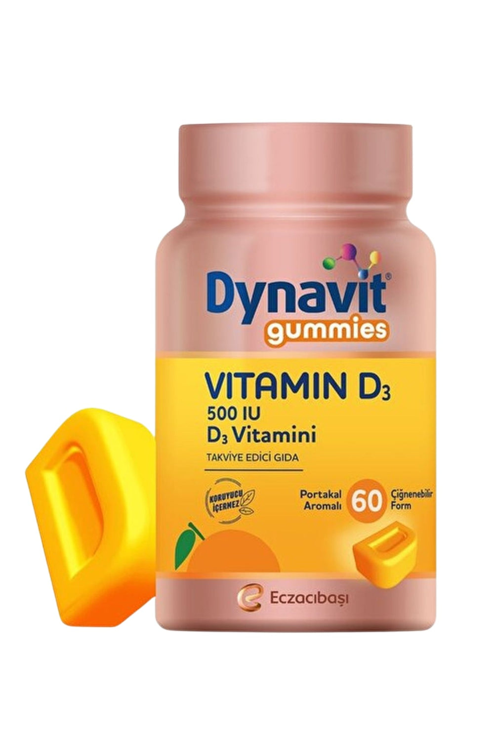 Dynavit Gummies Vitamin D3 500 IU 60 Çiğnenebilir Form