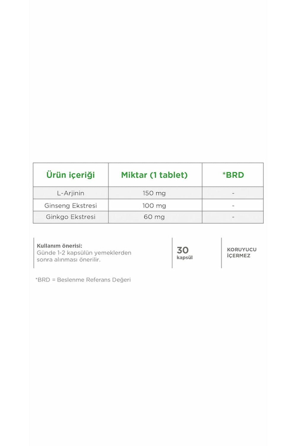 Dynavit Korean Ginseng Complex (Panax Ginseng) 30 Kapsül