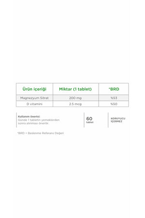Dynavit Magnesium Citrate 200 mg & Vitamin D 60 Tablet
