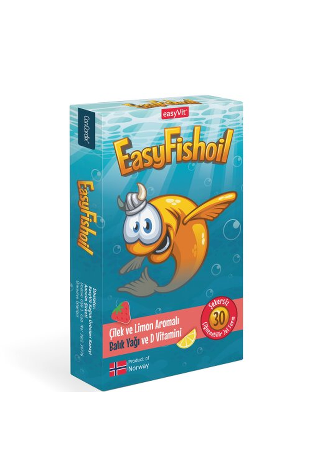 EasyFishoil Çilek ve Limon Aromalı Balık Yağı & D Vitamini 30 Çiğnenebilir Form