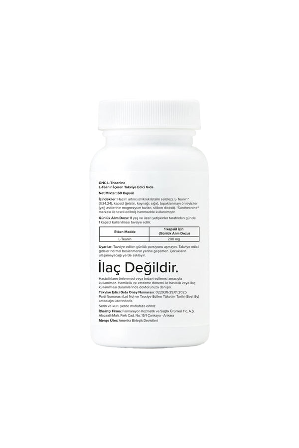 GNC L-Theanine 200 mg 60 Kapsül