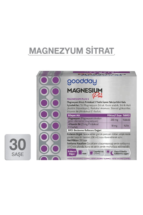Goodday Magnesium Plus S 250 mg 30 Saşe