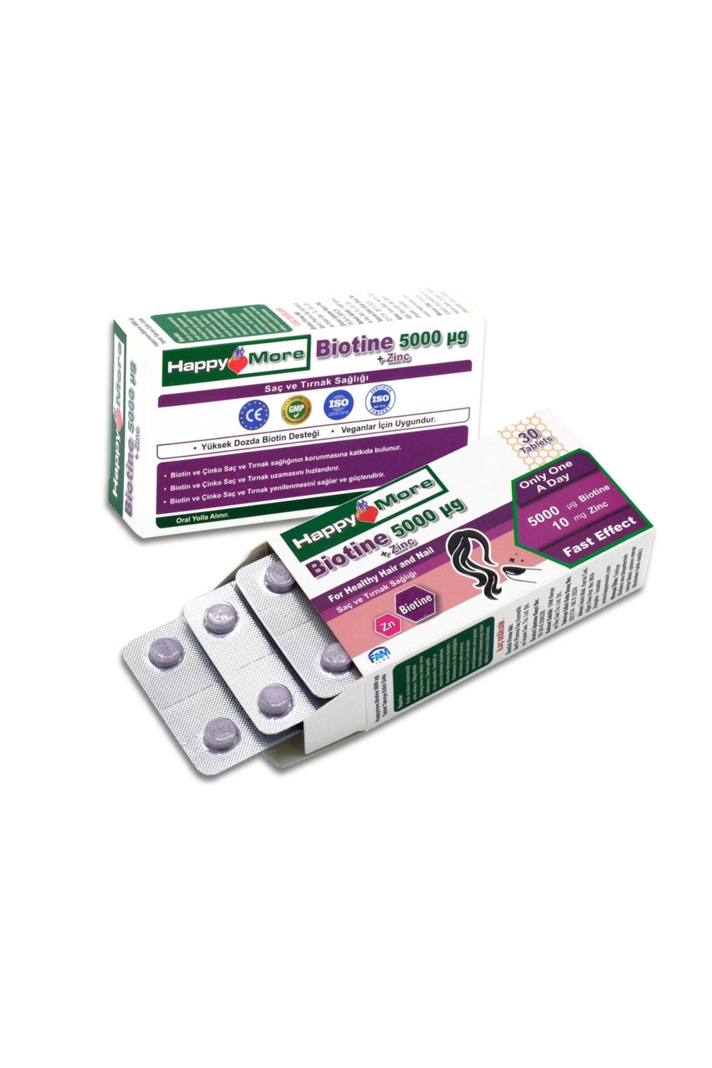 HappyMore Biotin 5000 mcg 30 Tablet