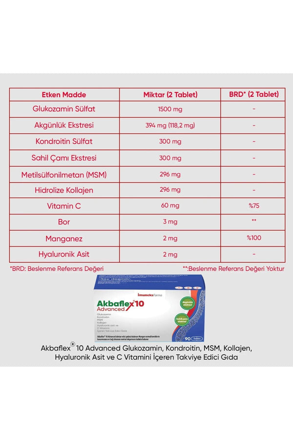 İmuneks Akbaflex 10 Advanced 90 Tablet