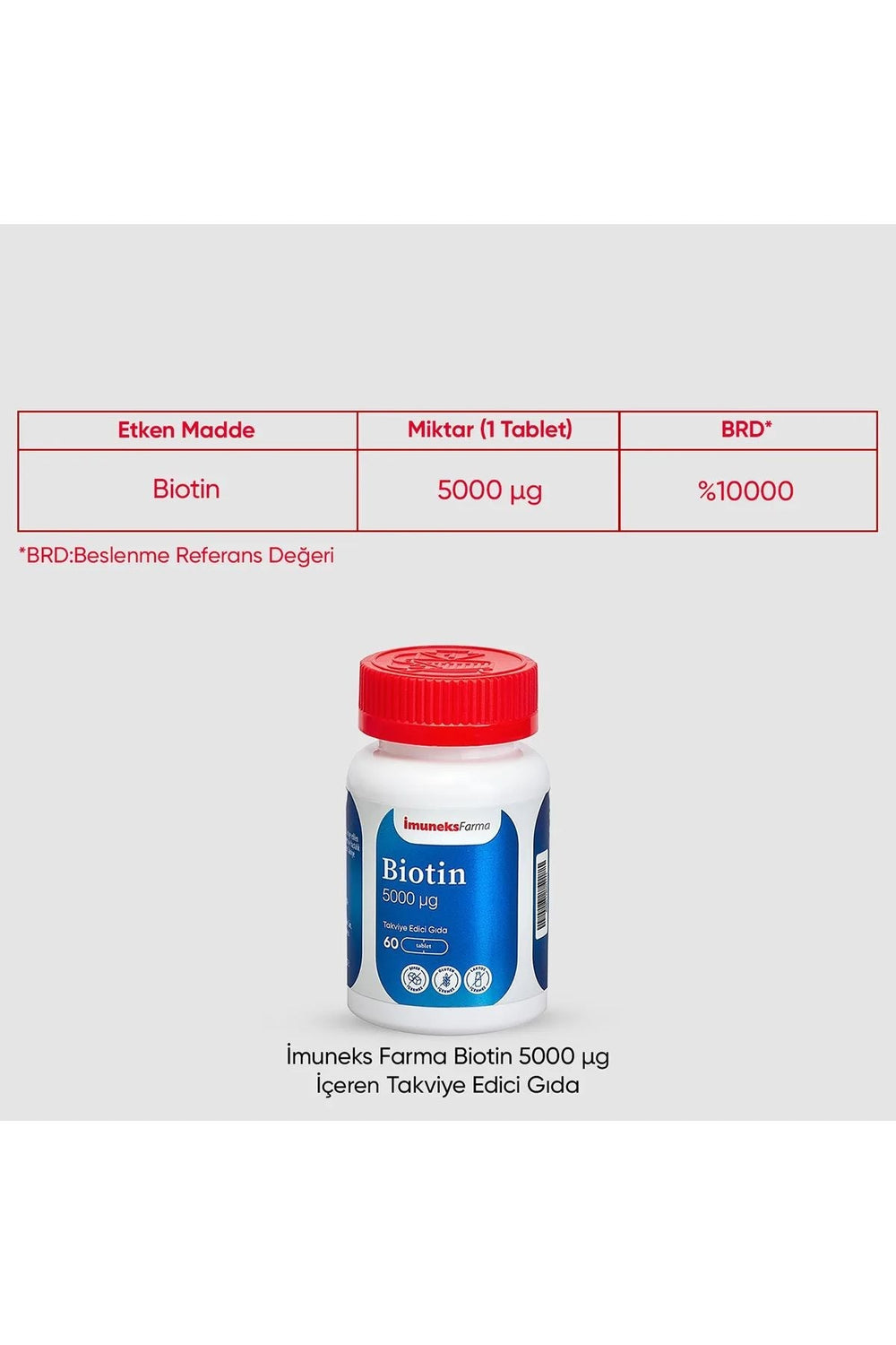 İmuneks Biotin 5000 mcg 60 Tablet