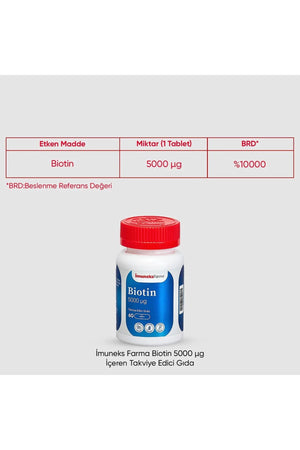 İmuneks Biotin 5000 mcg 60 Tablet