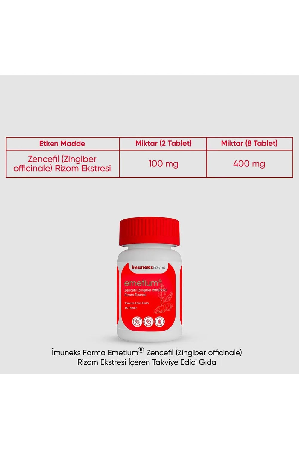 İmuneks Emetium 50 mg 15 Tablet