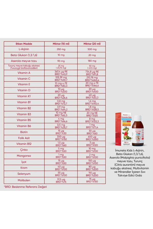 İmuneks Kids Multivitamin ve Mineraller 150 ml
