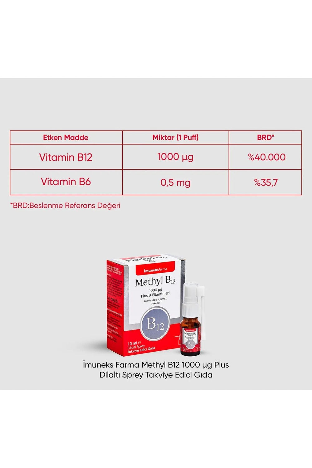 İmuneks Methyl B12 1000 mcg Plus 10 ml