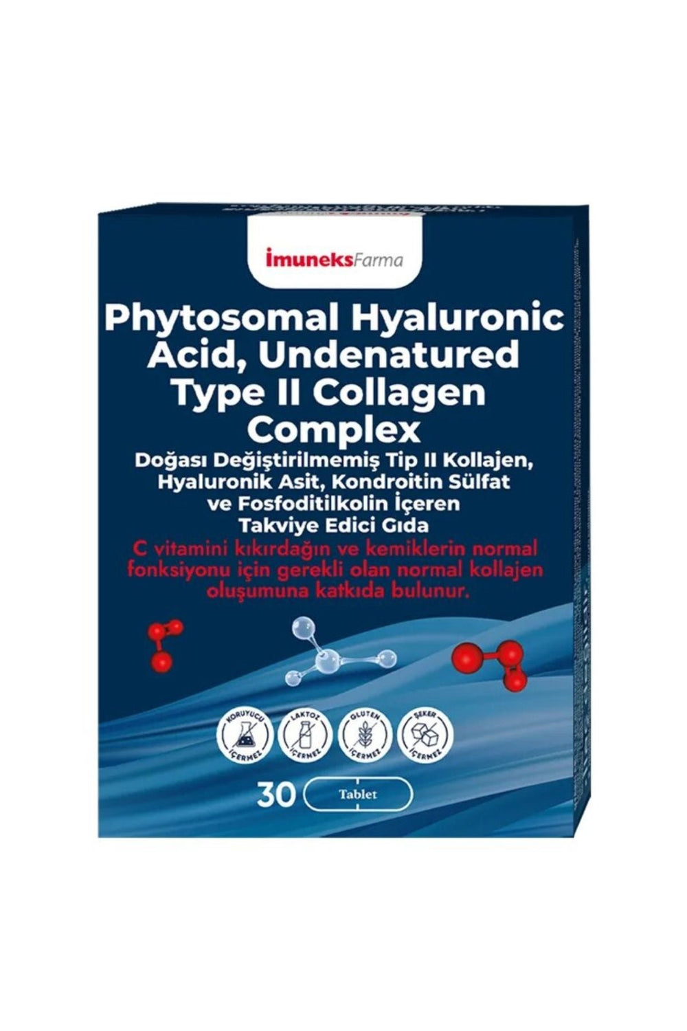 İmuneks Phytosomal Hyaluronic Acid, Undenatured Type II Collagen Complex 30 Tablet