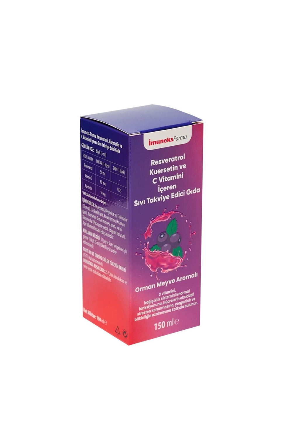 İmuneks Resveratrol Kuersetin ve C Vitamini 150 ml