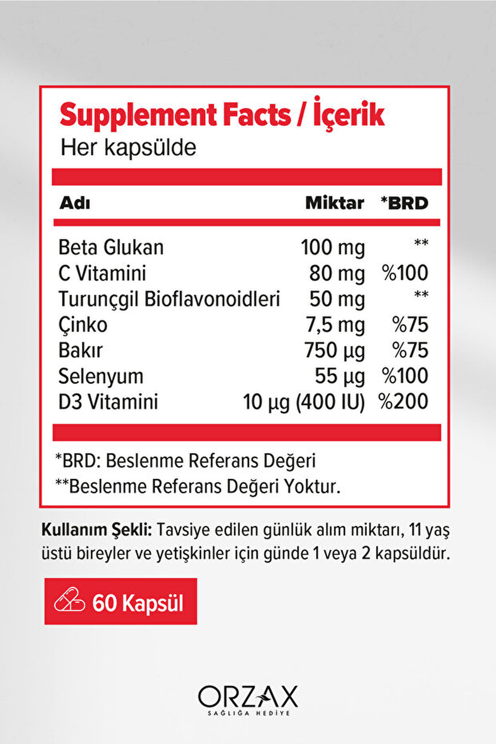 Orzax İmunol Complex 30 Kapsül