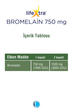 LifeXtra Bromelain 750 mg 30 Kapsül