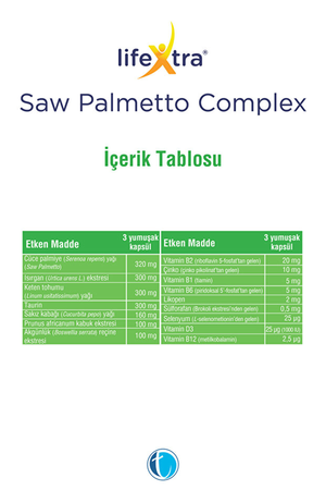 LifeXtra Saw Palmetto Complex 30 Kapsül
