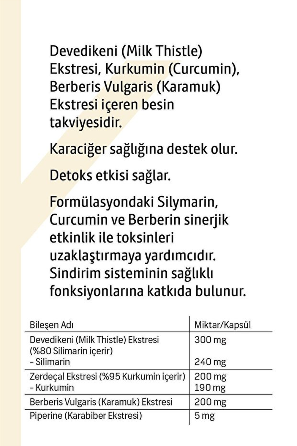 LiveYourself Silymarin Curcumin Berberin 30 Kapsül