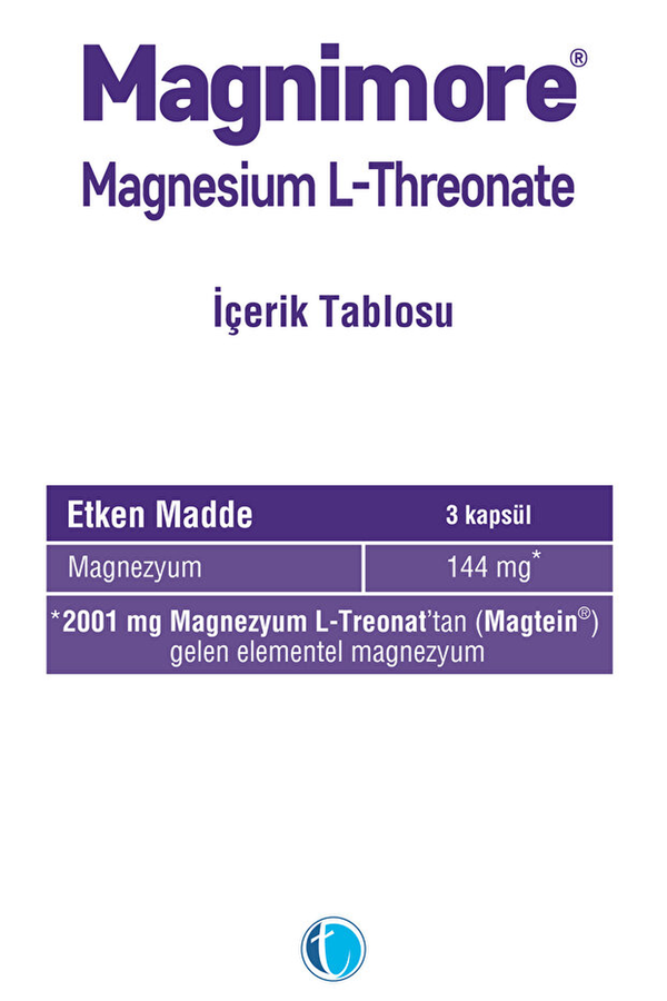 Magnimore Magnesium L-Threonate 144 mg 60 Kapsül
