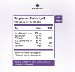 Naturalnest Immy Sambucus 20 Kapsül