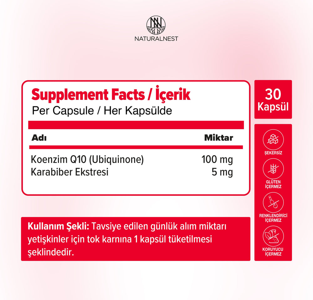 Naturalnest Koenzim QH 30 100 mg 30 Soft Jel