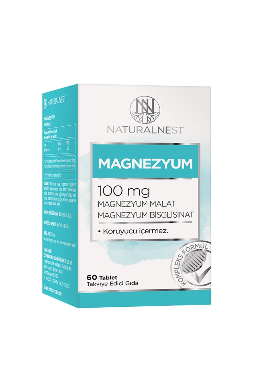 Naturalnest Magnezyum 100 mg 60 Tablet