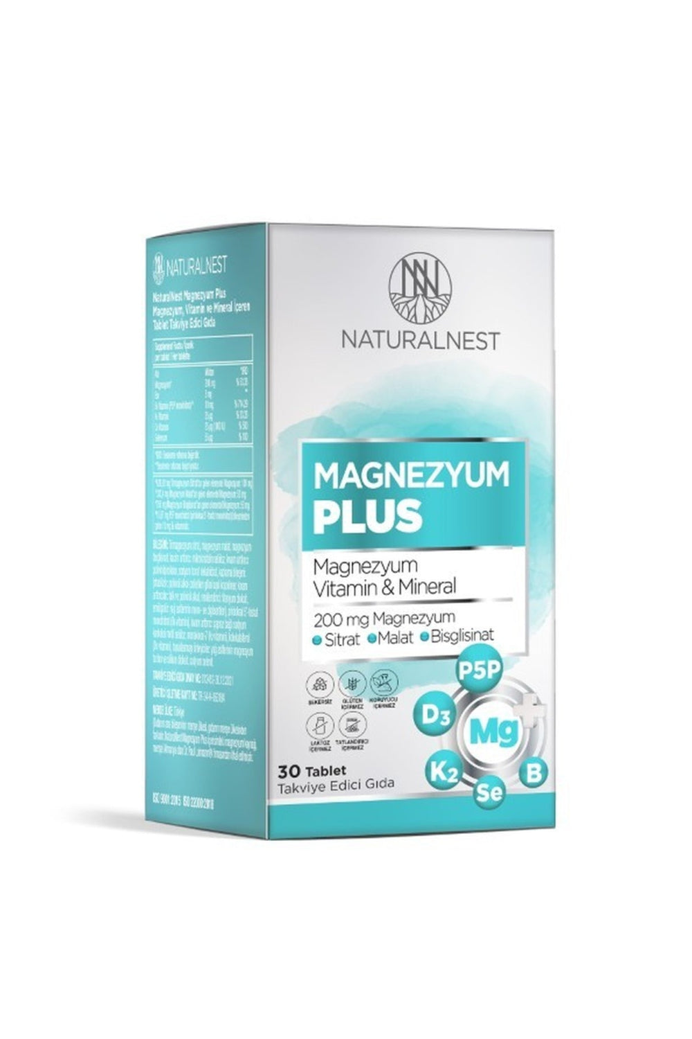 Naturalnest Magnezyum Plus 200 mg 30 Tablet