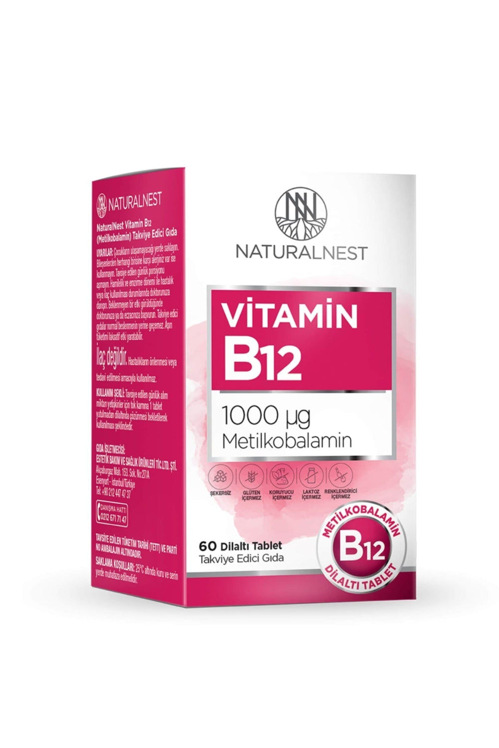 Naturalnest Vitamin B12 1000 mcg 60 Dilaltı Tablet