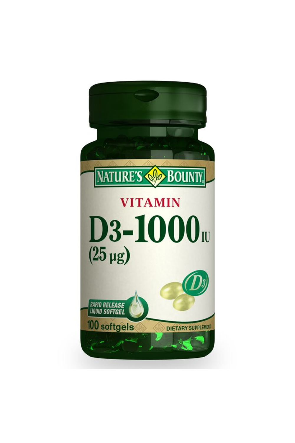 Nature's Bounty Vitamin D3 1000 IU 100 Soft Jel