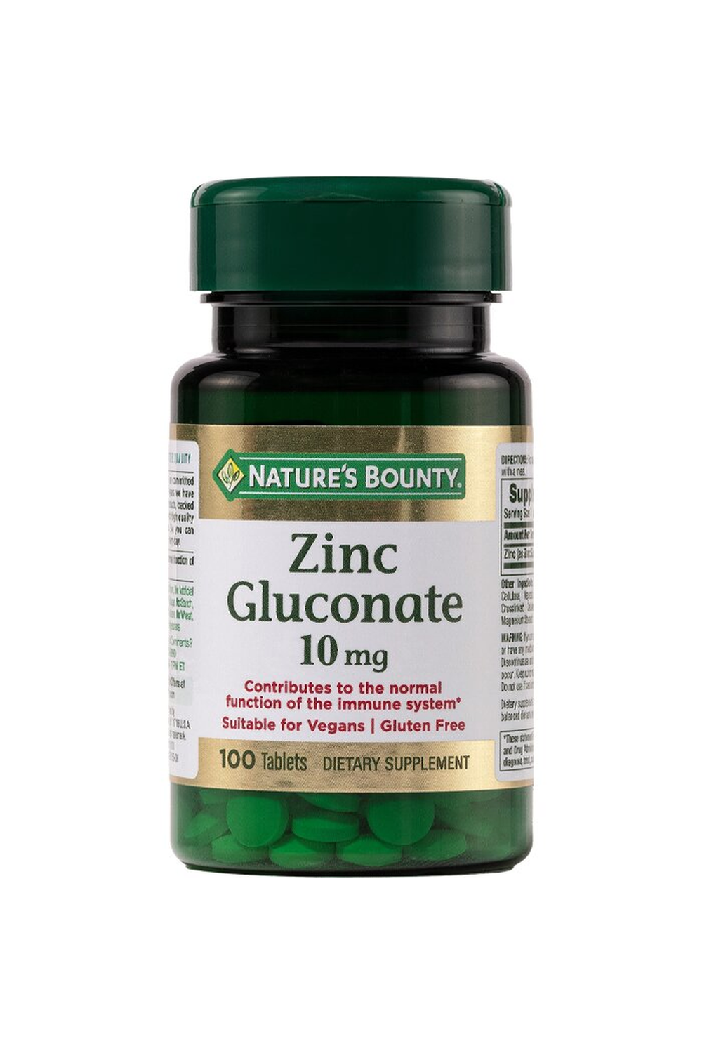 Nature's Bounty Zinc Gluconate 10 mg 100 Tablet