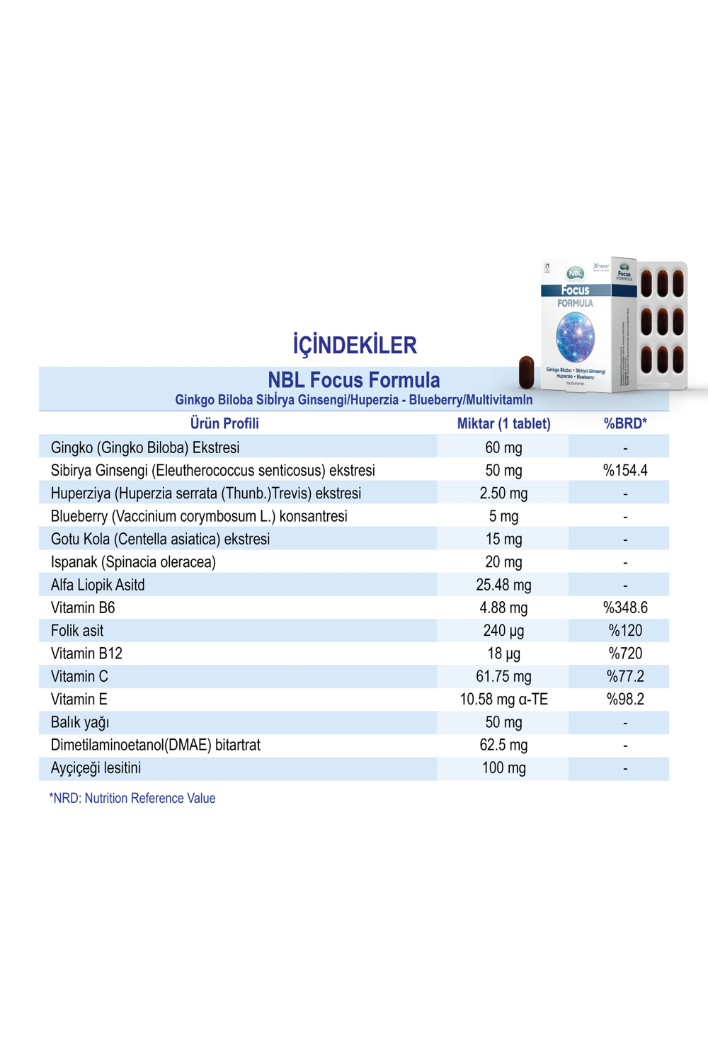 NBL Focus Formula 30 Tablet