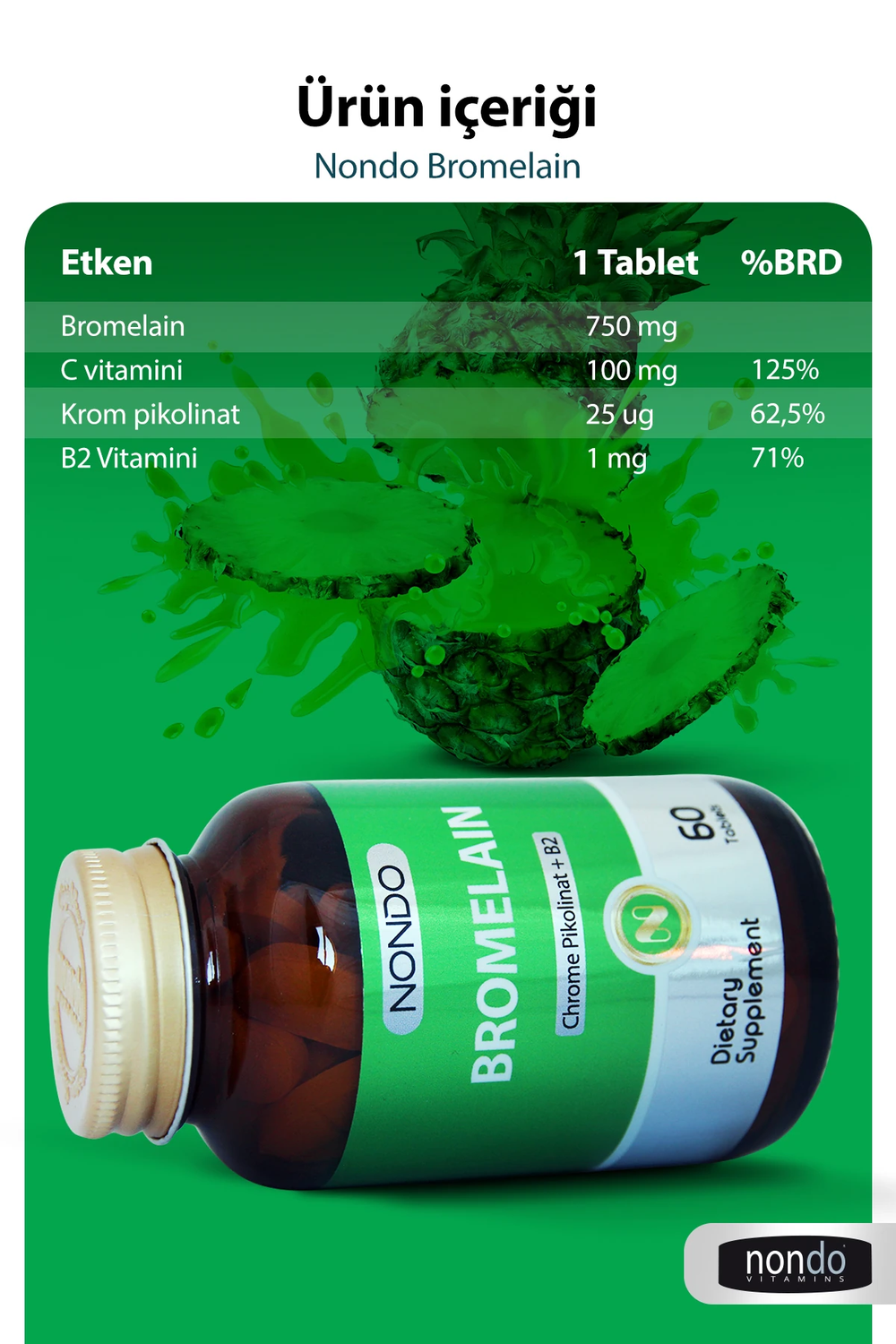 Nondo Bromelain 60 Tablet