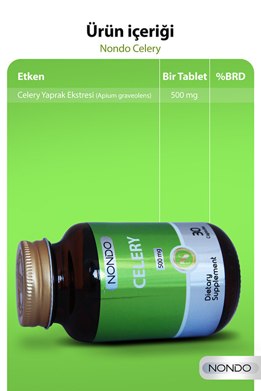 Nondo Celery 500 mg 30 Kapsül