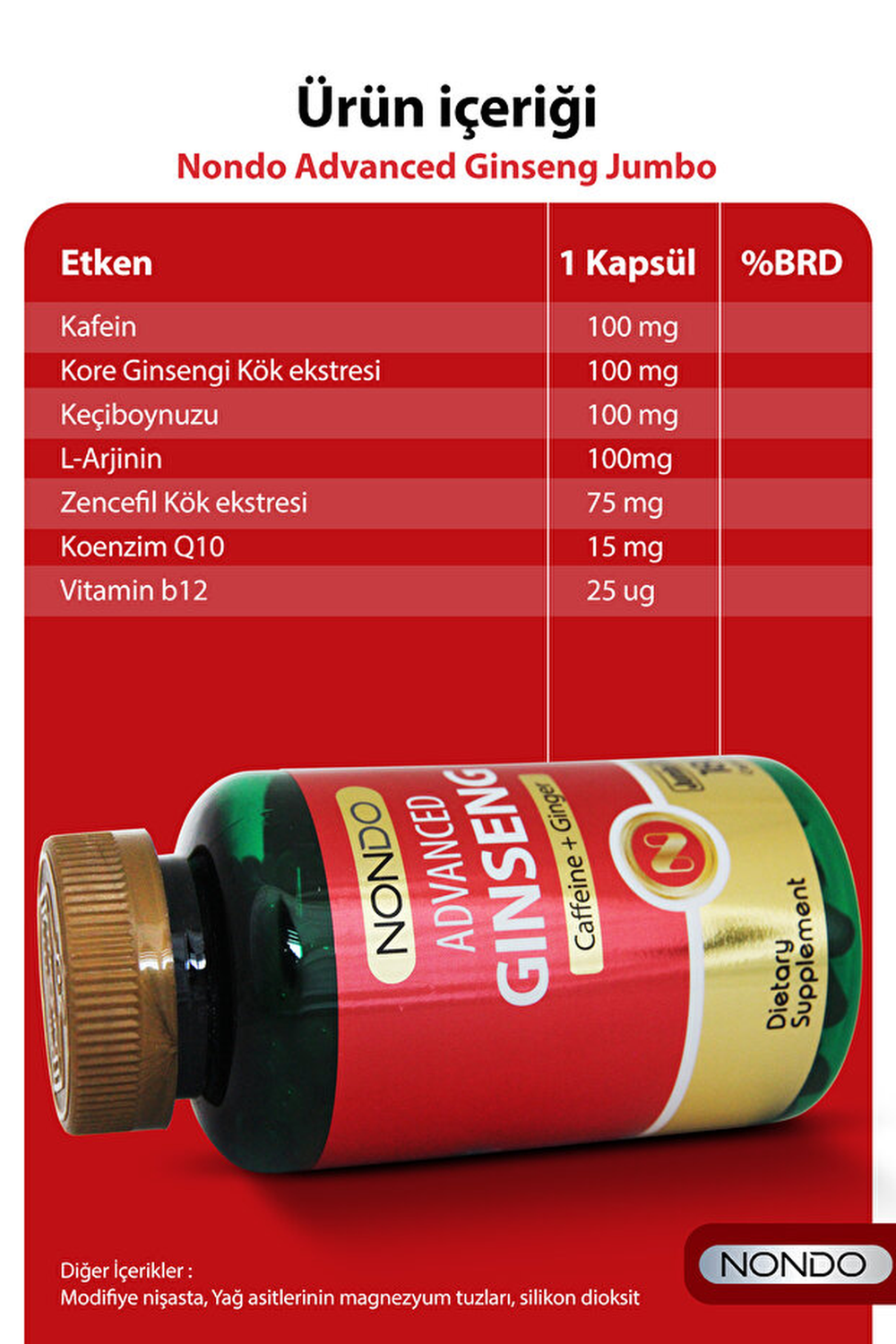 Nondo Ginseng Jumbo Boy 180 Kapsül