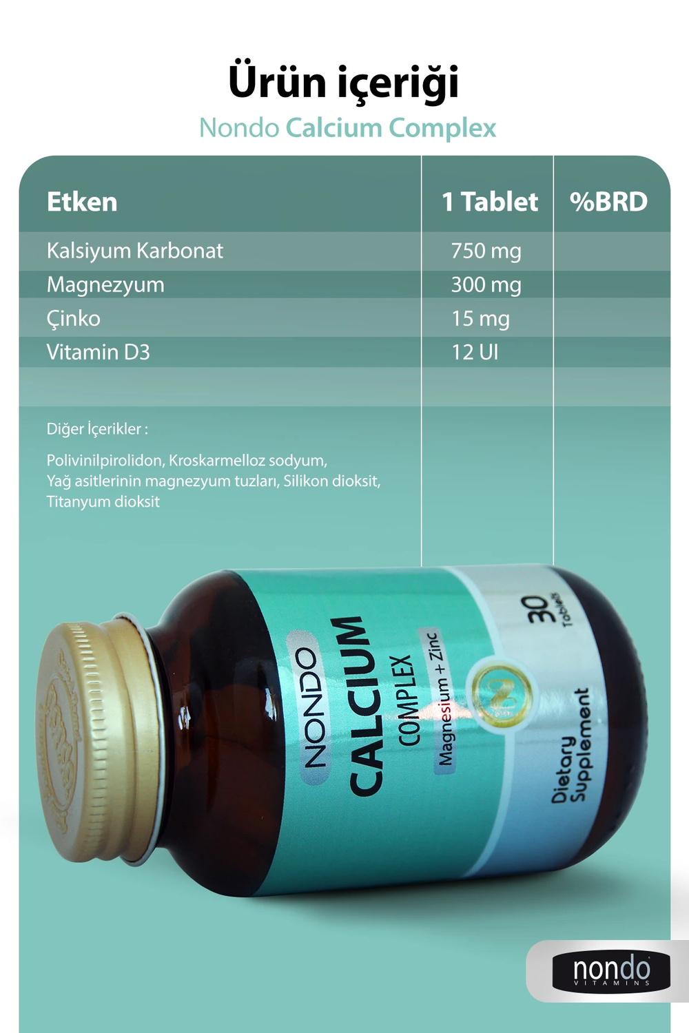 Nondo Kalsiyum Kompleks 30 Tablet