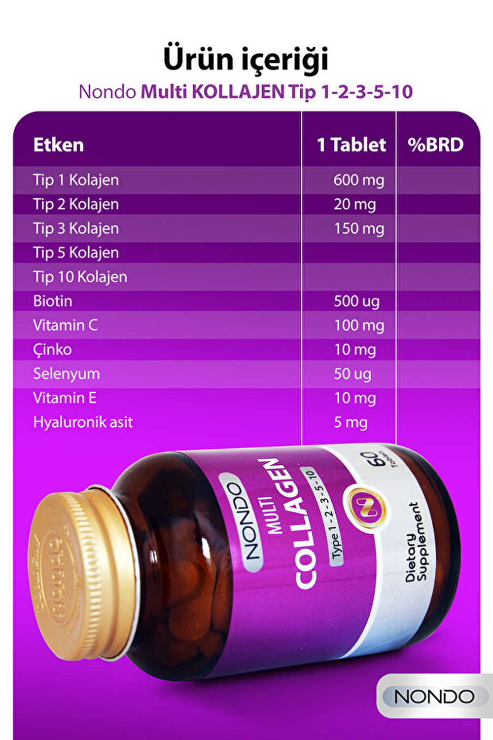 Nondo Multi Kolajen 60 Tablet