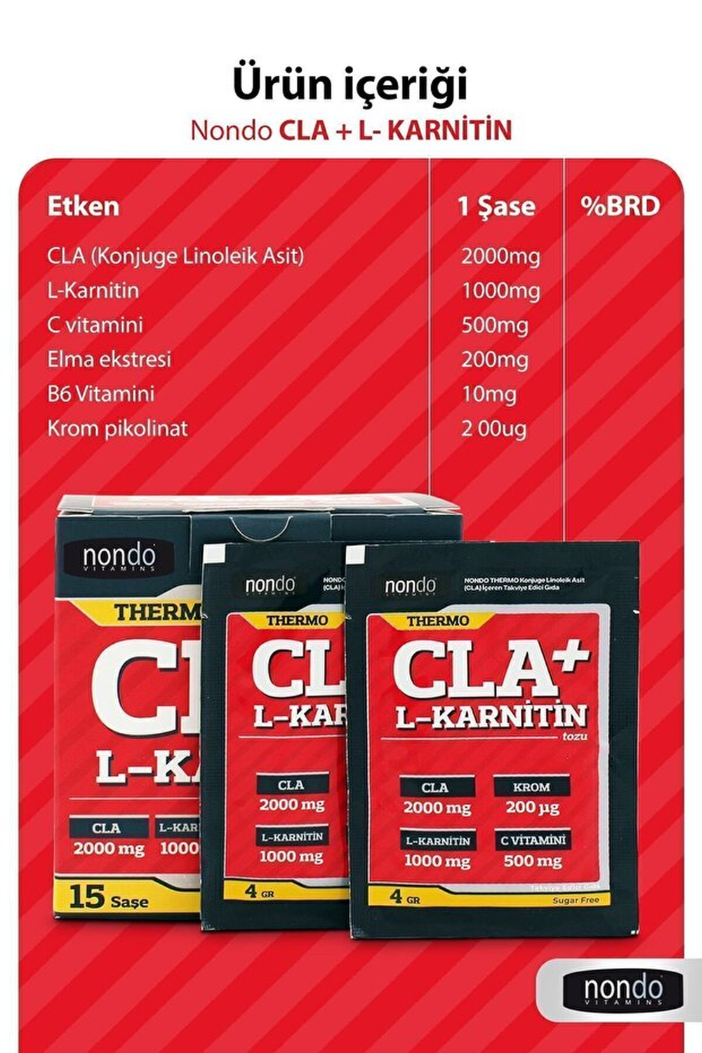 Nondo Thermo CLA L-Carnitine 15 Saşe