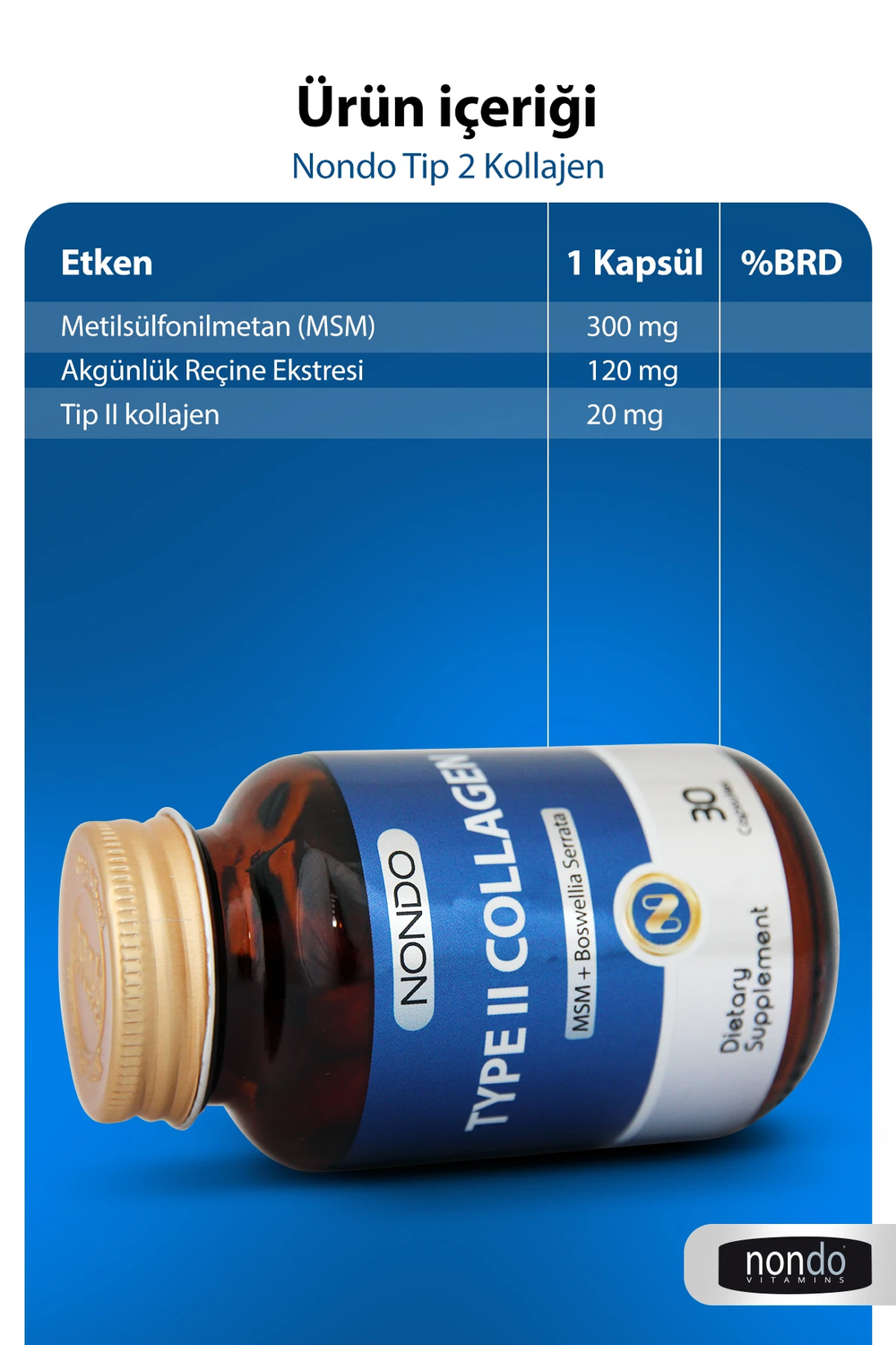 Nondo Type II Collagen 30 Kapsül