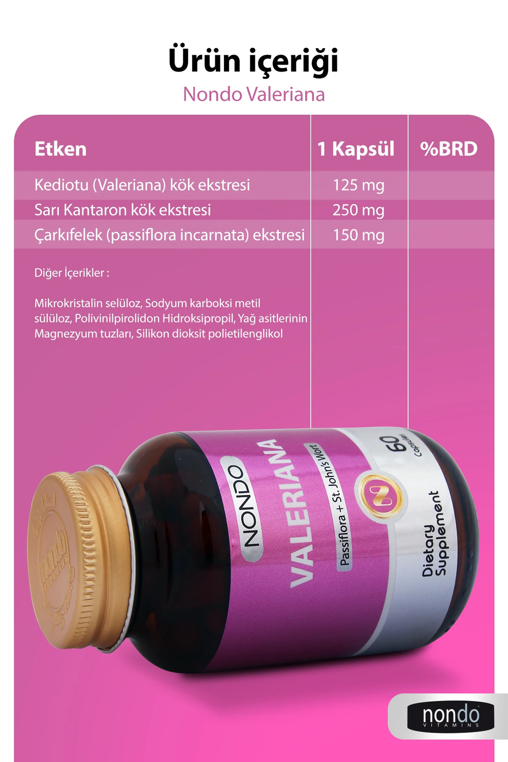 Nondo Valeriana 60 Kapsül