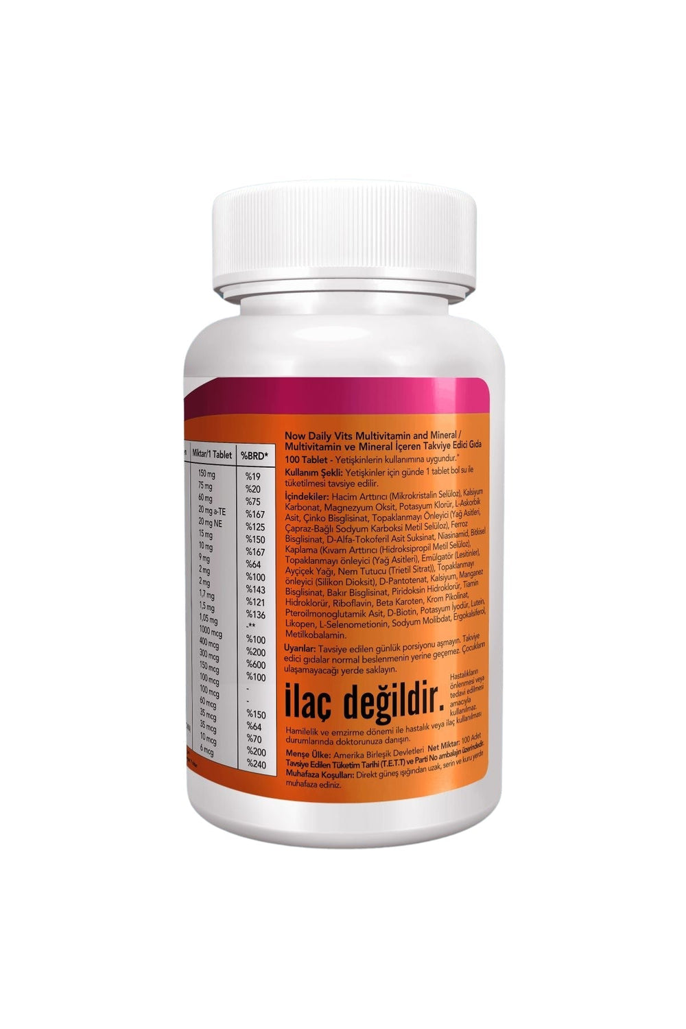 Now Daily Vits Multivitamin and Mineral 100 Tablet