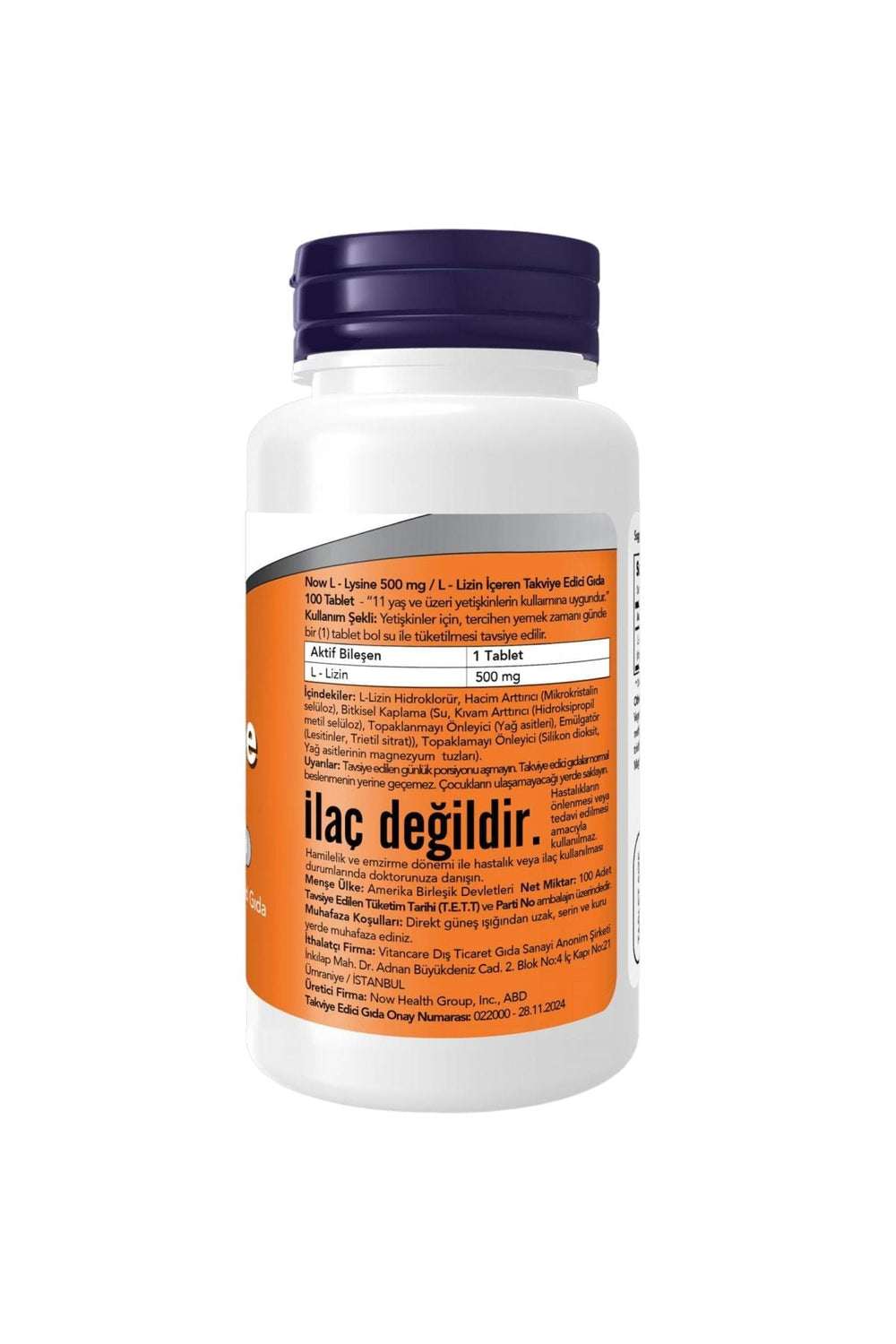 Now L-Lysine 500 mg 100 Tablet