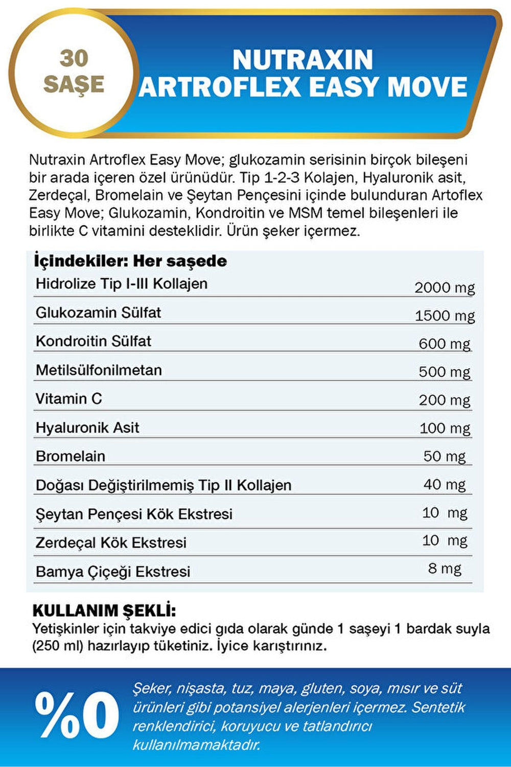 Nutraxin Artroflex Easy Move Sachet 30 Saşe