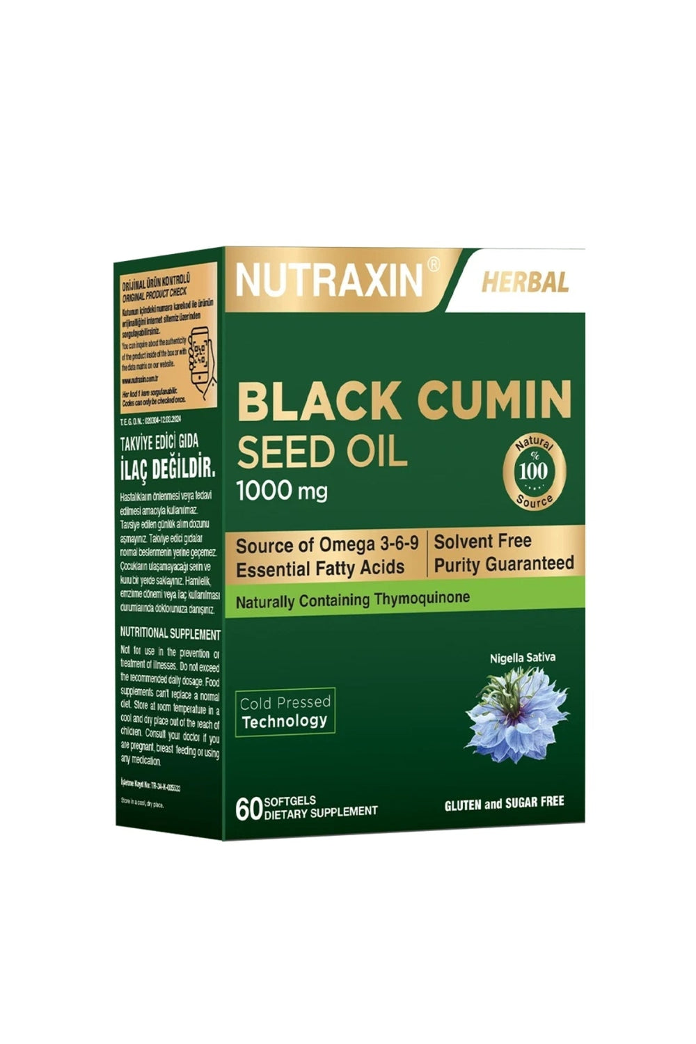 Nutraxin Black Cumin Seed Oil 1000 mg 60 Soft Jel