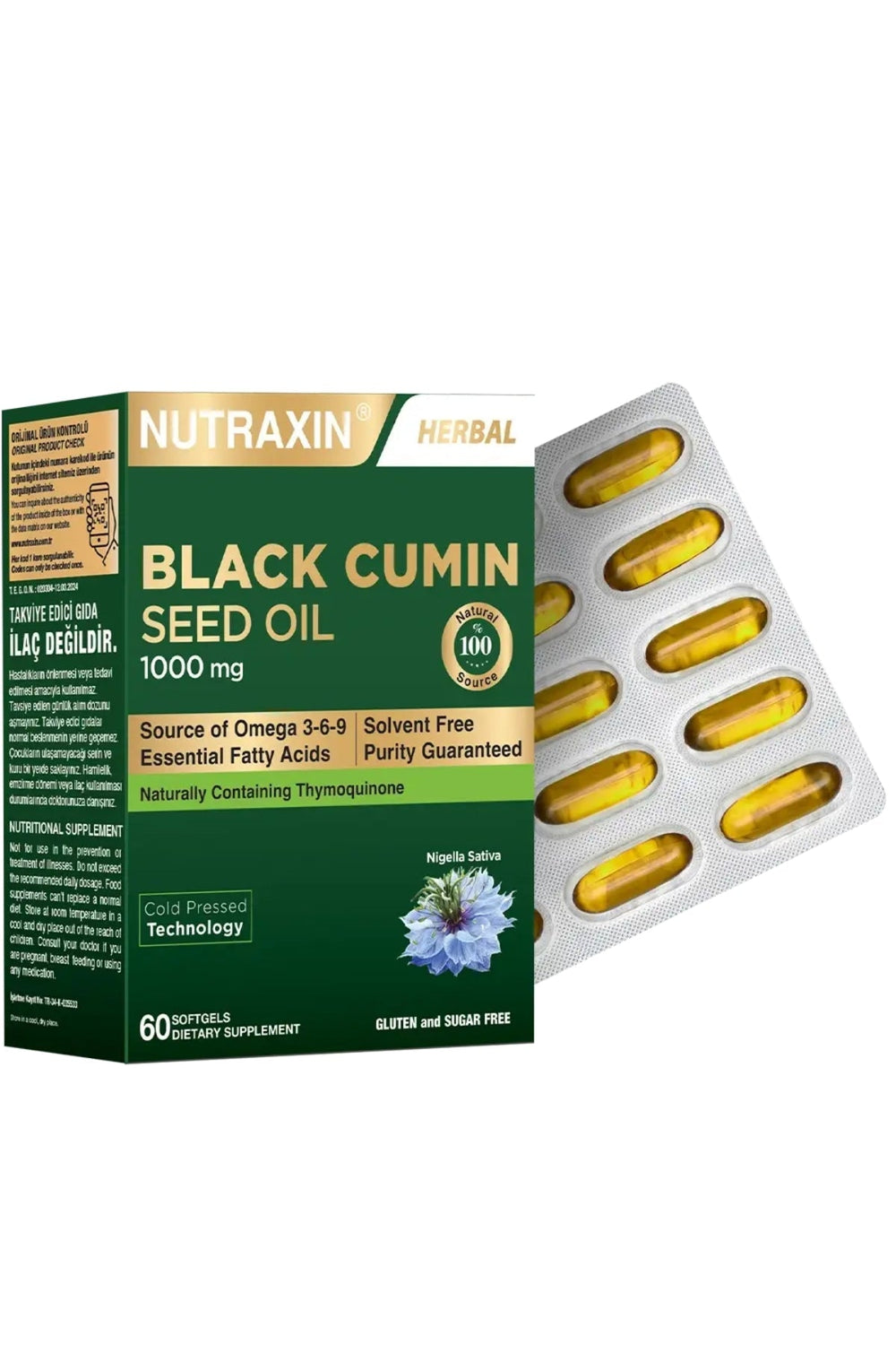 Nutraxin Black Cumin Seed Oil 1000 mg 60 Soft Jel